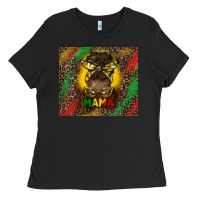 Black juneteenth afro bun mama tumbler Ladies Tee - HRA Design Shop
