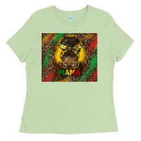 Matcha juneteenth afro bun mama tumbler Ladies Tee - HRA Design Shop