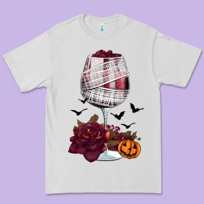 Halloween Roses Wine Premium Tee Designed By Fadigitalartstudio