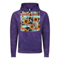 Cloud Purple serape cowhide sunflowers seamless pattern 12inch Vintage Hoodie - Jasminsmagicworld