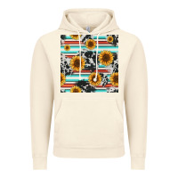 Vintage Artic serape cowhide sunflowers seamless pattern 12inch Vintage Hoodie - Jasminsmagicworld
