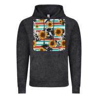 Vintage Black serape cowhide sunflowers seamless pattern 12inch Vintage Hoodie - Jasminsmagicworld