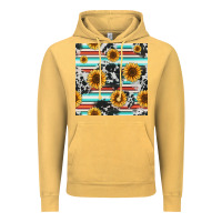 Vintage Mustard serape cowhide sunflowers seamless pattern 12inch Vintage Hoodie - Jasminsmagicworld