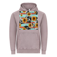 Vintage Zinc serape cowhide sunflowers seamless pattern 12inch Vintage Hoodie - Jasminsmagicworld