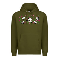 Army Green cute panda Premium Hoodie - TumblerDesignByShophia