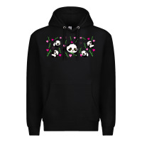 Black cute panda Premium Hoodie - TumblerDesignByShophia