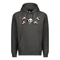 Charcoal Heather cute panda Premium Hoodie - TumblerDesignByShophia