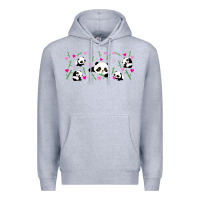 Heather Grey cute panda Premium Hoodie - TumblerDesignByShophia