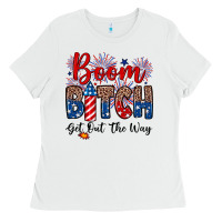 White Boom bitch get out the way Ladies Tee - Neo Western