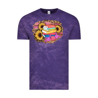 Cloud Purple books sunflower back to school background Vintage Tee - AdoDesignShop