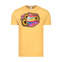 Vintage Mustard books sunflower back to school background Vintage Tee - AdoDesignShop
