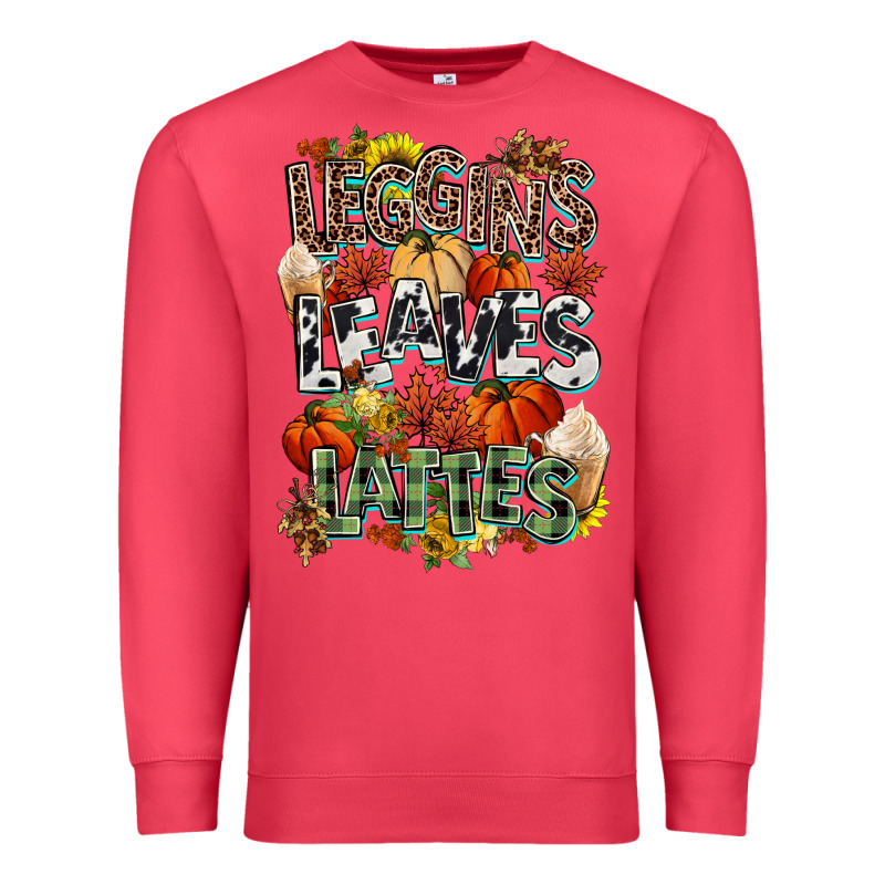 Leaves Lattes Fall Pumpkin Premium Sweatshirt by NancyCooperArtShop | Teevron