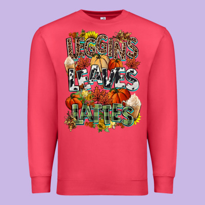 Leaves Lattes Fall Pumpkin Premium Sweatshirt Designed By Nancycooperartshop