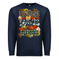 Navy Leaves lattes Fall pumpkin Premium Sweatshirt - NancyCooperArtShop