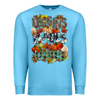 Ocean Blue Leaves lattes Fall pumpkin Premium Sweatshirt - NancyCooperArtShop