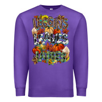Purple Leaves lattes Fall pumpkin Premium Sweatshirt - NancyCooperArtShop