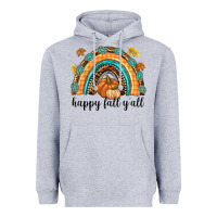 Heather Grey Happy Fall Y'all Heavyweight Hoodie - texasbilliewilder