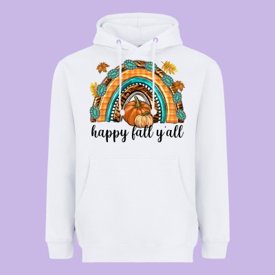 Happy Fall Y'all Heavyweight Hoodie Designed By Texasbilliewilder