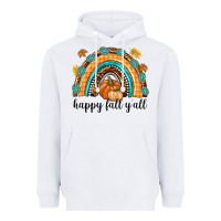 White Happy Fall Y'all Heavyweight Hoodie - texasbilliewilder