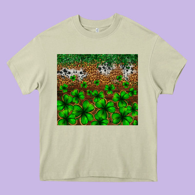 St. Patrick's Day Leopard Cowhide Tumbler Heavy Core Tee Designed By Neo Western