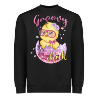Black groovy chick easter Heavyweight Sweatshirt - MaliasSmallBusiness