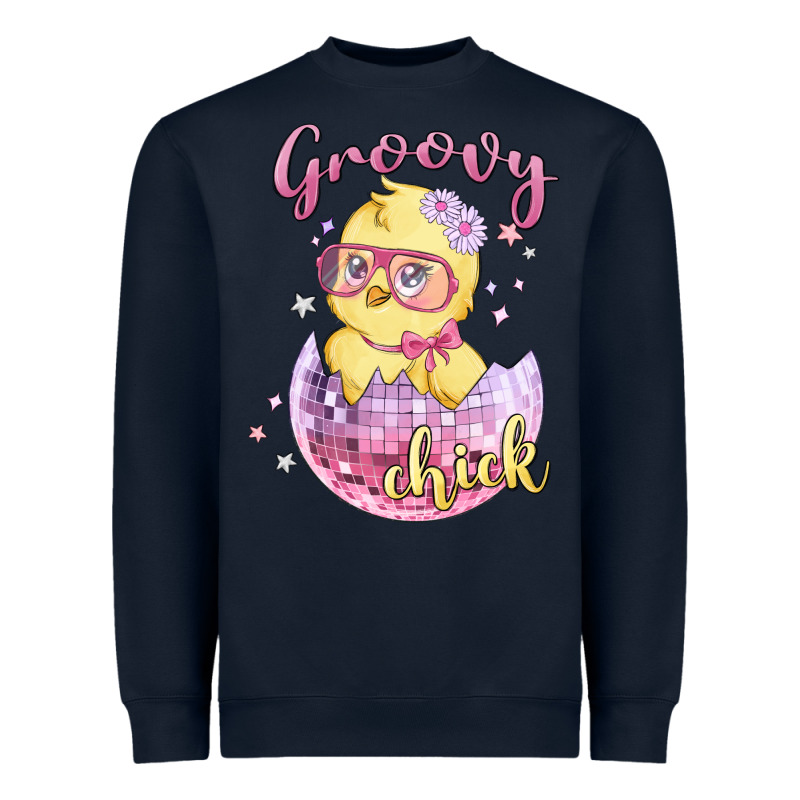 Groovy Chick Easter Heavyweight Sweatshirt by MaliasSmallBusiness | Teevron