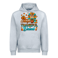 Heather Grey Grateful Thankful Blessed Thanksgiving Cold Drink Urban Hoodie - FaDigitalArtStudio