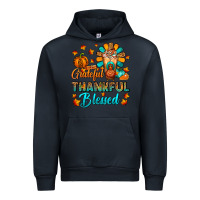 Navy Grateful Thankful Blessed Thanksgiving Cold Drink Urban Hoodie - FaDigitalArtStudio