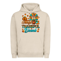 Pigment French Oak Grateful Thankful Blessed Thanksgiving Cold Drink Urban Hoodie - FaDigitalArtStudio