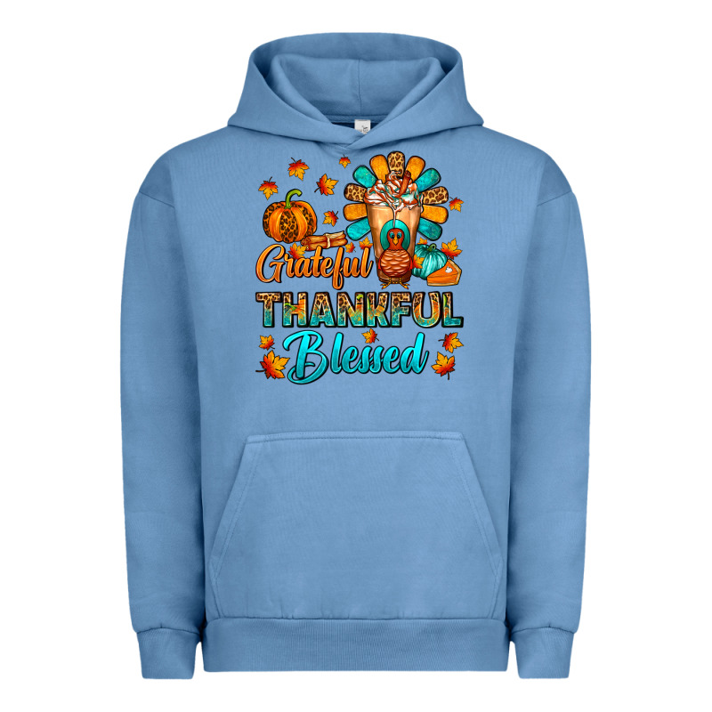 Grateful Thankful Blessed Thanksgiving Cold Drink Urban Hoodie by FaDigitalArtStudio | Teevron
