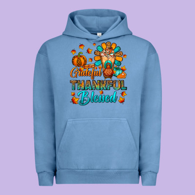 Grateful Thankful Blessed Thanksgiving Cold Drink Urban Hoodie Designed By Fadigitalartstudio