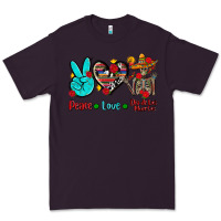 Plum peace love dia de los muertos Premium Tee - AdoDesignShop