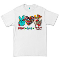 White peace love dia de los muertos Premium Tee - AdoDesignShop