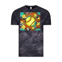 Cloud Black softball cowhide turquoise glitter tumbler Vintage Tee - Jasminsmagicworld