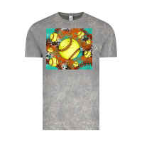 Cloud Rock softball cowhide turquoise glitter tumbler Vintage Tee - Jasminsmagicworld