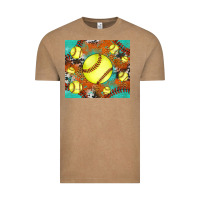 Vintage Coffee softball cowhide turquoise glitter tumbler Vintage Tee - Jasminsmagicworld