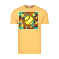 Vintage Mustard softball cowhide turquoise glitter tumbler Vintage Tee - Jasminsmagicworld