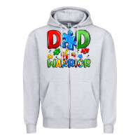 Heather Grey dad of a warrior Zipper Hoodie - Artiststas