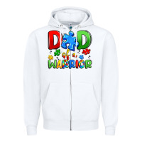 White dad of a warrior Zipper Hoodie - Artiststas