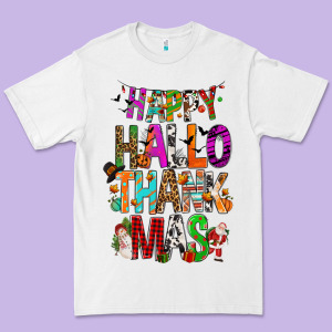 Happy Hallothankmas Premium Tee Designed By Fadigitalartstudio