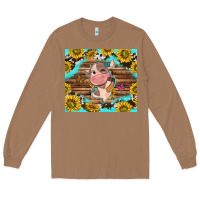 Toasted Coconut western cute cow with sunflower Long Sleeve Tee - NancyCooperArtShop