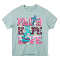 Arona faith hope love  cross and ribbon Heavy Core Tee - HRA Design Shop