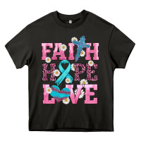 Asphalt faith hope love  cross and ribbon Heavy Core Tee - HRA Design Shop