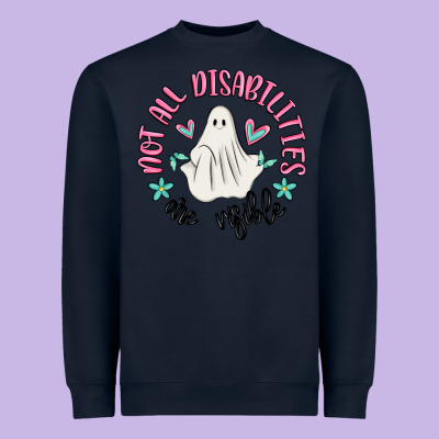 Not All Disabilities Are Visible Heavyweight Sweatshirt Designed By Maliassmallbusiness