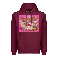 Burgundy pigs Premium Hoodie - TumblerDesignByShophia