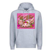 Heather Grey pigs Premium Hoodie - TumblerDesignByShophia