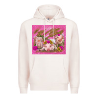 Pale Pink pigs Premium Hoodie - TumblerDesignByShophia