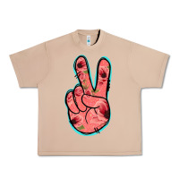 Burro Pink Floral Glitter Peace Sign Urban Heavy Tee - Jasminsmagicworld