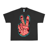Pigment Black Pink Floral Glitter Peace Sign Urban Heavy Tee - Jasminsmagicworld