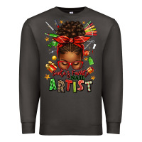 Smoke santa's favorite nail artist afro messy bun Premium Sweatshirt - texasbilliewilder